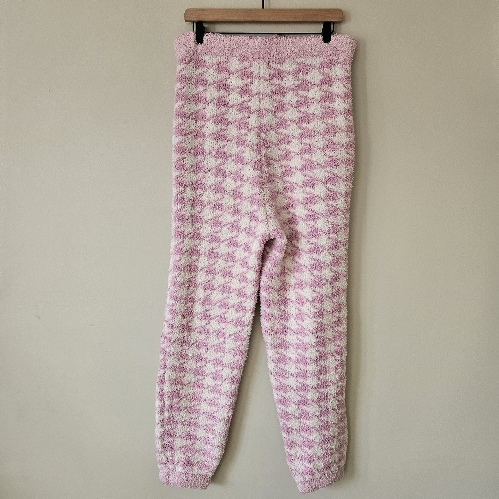 Skims Pink Boucle Knit Pull On Joggers Pants In Petal Houndstooth Size S/M - Picture 10 of 15